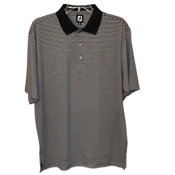 Men's FootJoy (FJ) Stripe Golf Polo Shirt Short Sleeve‎ Performance Size XL - Picture 1 of 8
